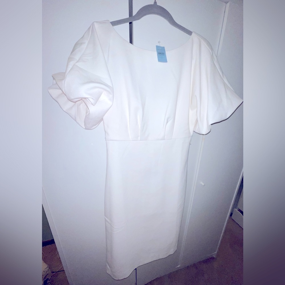 NWT Ann Taylor White Dress with puff sleeves
